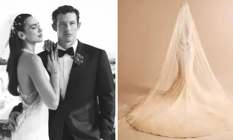 dua lipa revela su vestido de novia hecho a la medida por chanel para su boda con callum turner en sicilia