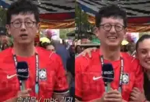 Mexicana besa a reportero de Corea del Sur durante transmisión (Fotos de internet)