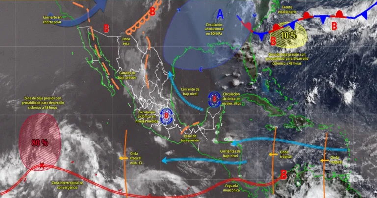 pronóstico del clima lluvias muy fuertes afectarán chihuahua, durango, sinaloa y jalisco este martes