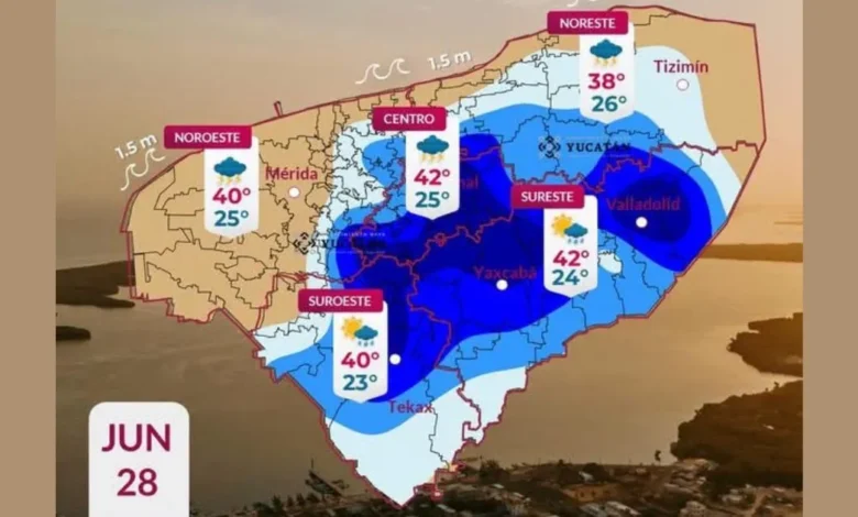 pronóstico prevé lluvias muy fuertes y calor de hasta 42 c este domingo