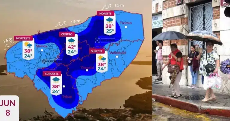 Clima hoy en Yucatán: se espera lluvia ligera y calor