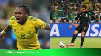 Siphiwe Tshabalala y Rafa Márquez, anotadores de los goles en ese famoso empate 1 a 1 en Johannesburgo (Fotos Getty Images y FIFA)