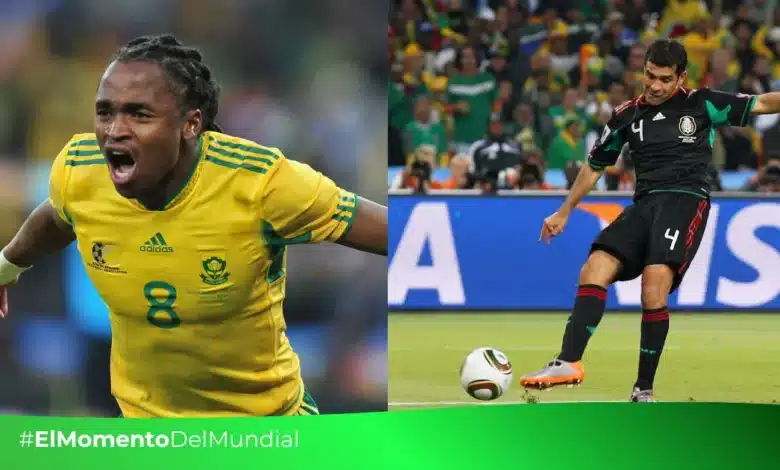 Siphiwe Tshabalala y Rafa Márquez, anotadores de los goles en ese famoso empate 1 a 1 en Johannesburgo (Fotos Getty Images y FIFA)