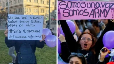 army pinta de morado las calles de chile para exigir que no cancelen los conciertos de bts