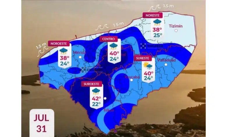 clima hoy en yucatán calor de hasta 42 grados y lluvias dispersas