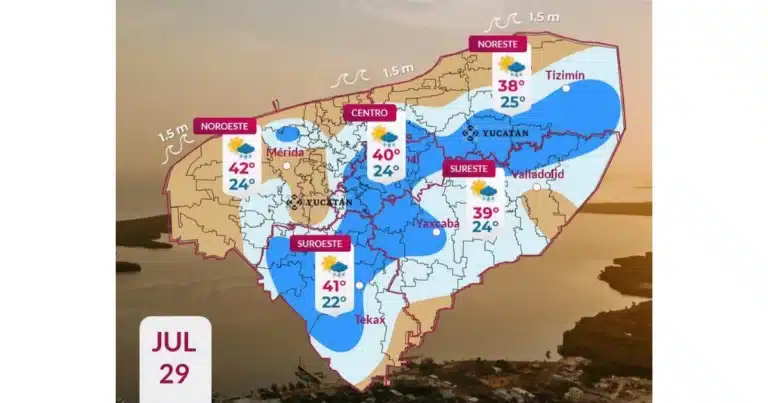 clima hoy en yucatán calor de hasta 42 grados y lluvias dispersas este miércoles