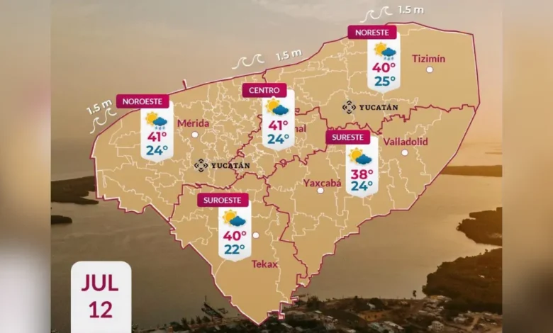 clima hoy en yucatán prevén temperaturas de hasta 41 grados este domingo