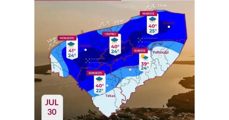 clima hoy en yucatán se espera lluvia vespertina y calor