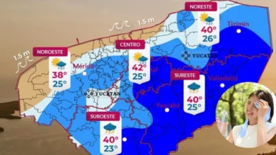Clima hoy en Yucatán se espera lluvia y calor