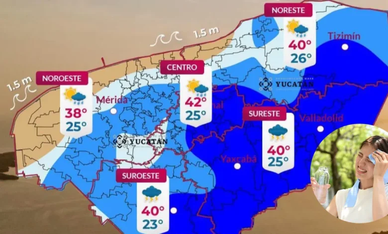 Clima hoy en Yucatán se espera lluvia y calor