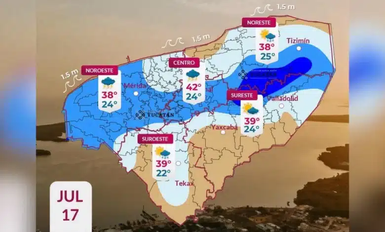 clima hoy en yucatán se espera lluvias e intenso calor
