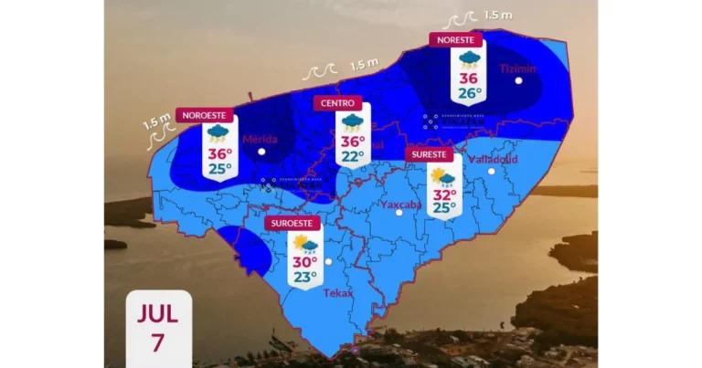 clima hoy en yucatán se espera lluvias en gran parte del estado