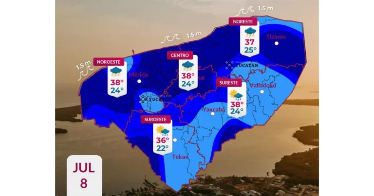 clima hoy en yucatán se espera lluvias puntuales durante el día