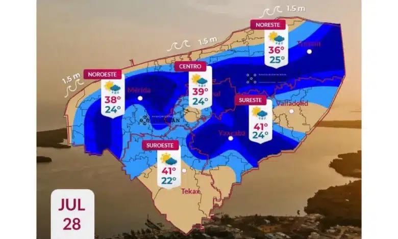 clima hoy en yucatán se esperan lluvias dispersas y calor