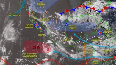 Pronóstico del clima: fuerte lluvias por circulaciones ciclónicas y canales de baja presión (Imagen de Conagua)