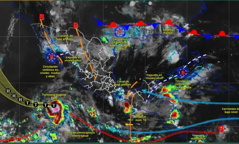 Pronóstico del clima: se formó la tormenta tropical Elida, lluvias se intensifican (Imagen de Conagua)