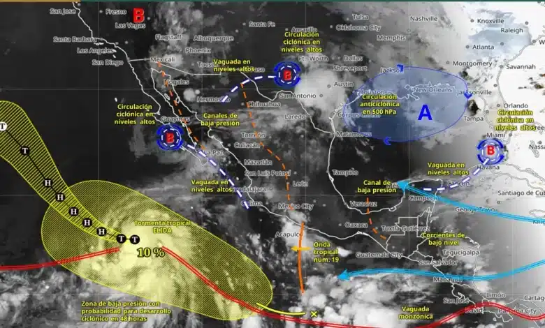 Pronóstico del clima: lluvias con descargas eléctricas en gran parte del país (Imagen de Conagua)