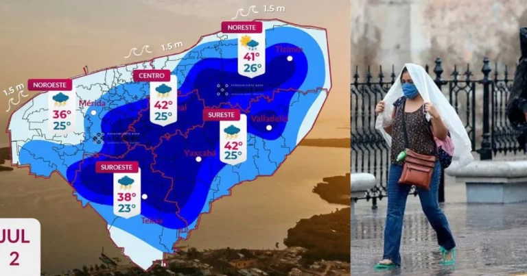 Clima hoy en Yucatán: prevén lluvias fuertes por la tarde y temperaturas de hasta 42°C