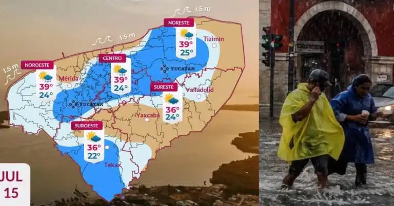 Clima hoy en Yucatán: se esperan lluvias fuertes y ambiente muy caluroso