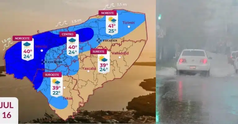Clima hoy en Yucatán: se esperan lluvias puntuales