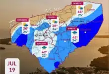 se calor de hasta 42 c y lluvias dispersas este domingo 19 de julio