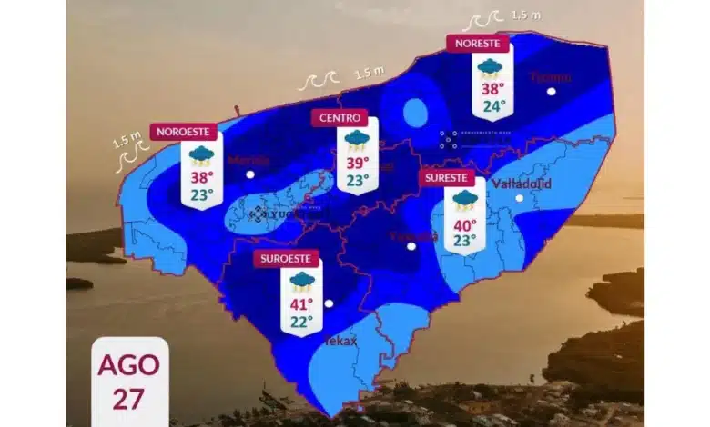 clima en yucatán calor extremo y lluvias fuertes este jueves