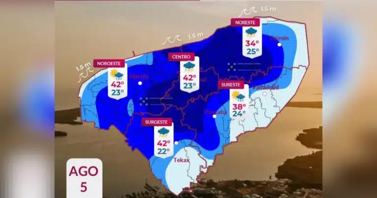 clima hoy en yucatán se espera lluvia fuerte y calor