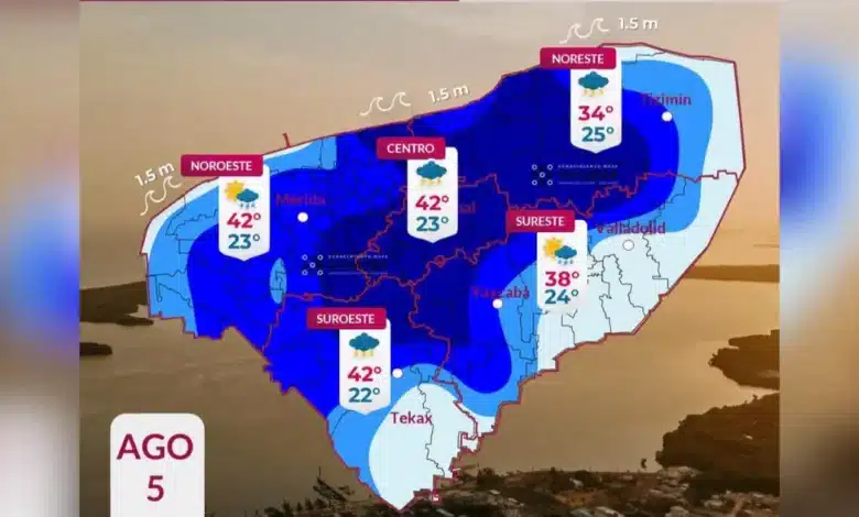 clima hoy en yucatán se espera lluvia fuerte y calor