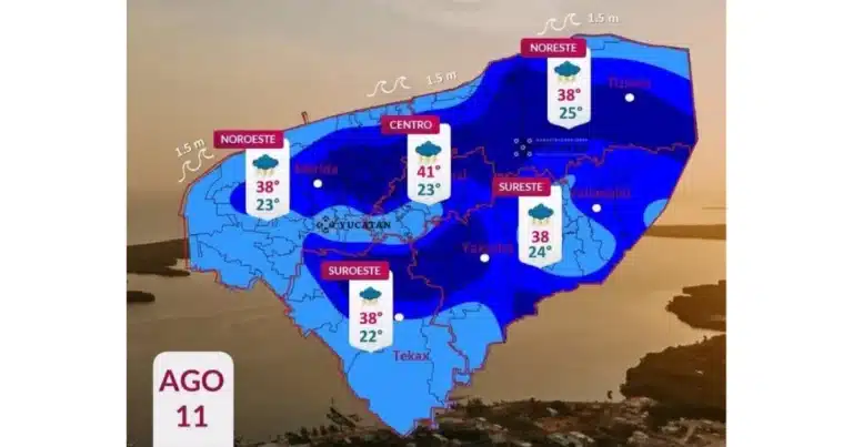 clima hoy en yucatán se esperan lluvias fuertes durante el día