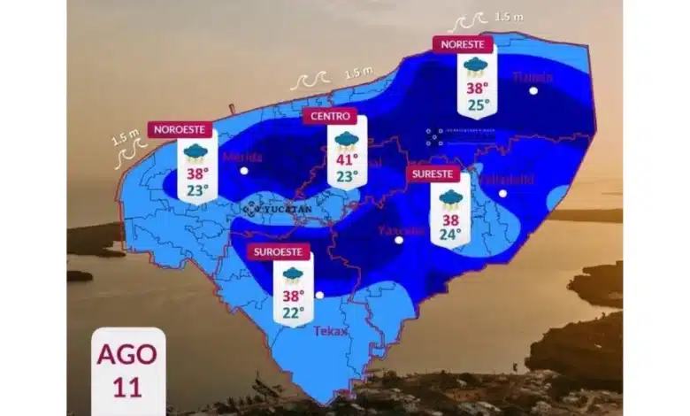 clima hoy en yucatán se esperan lluvias fuertes durante el día