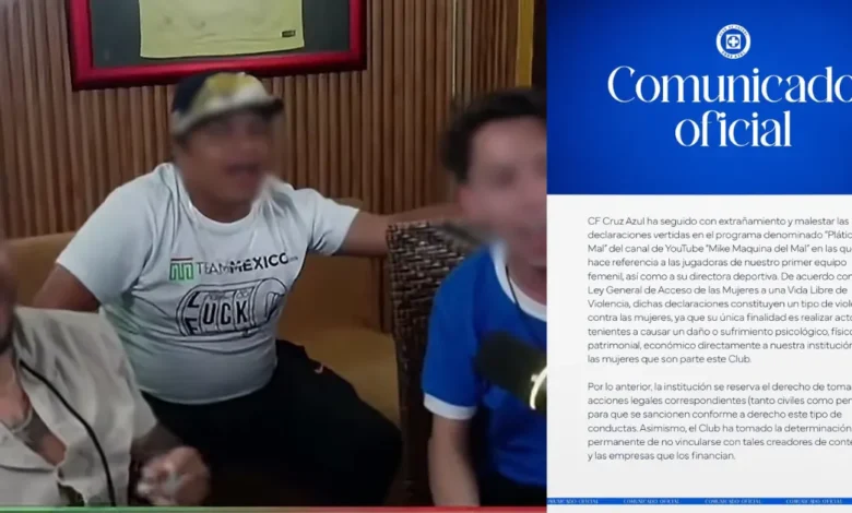 Cruz Azul evalúa medidas legales por expresiones contra su equipo femenil en un podcast (Fotos Youtube y Cruz Azu Femenil)