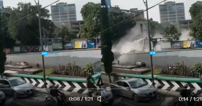 Viaducto Miguel Alemán: edificio colapsa en Escandón, video (Fotos de redes sociales)