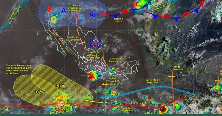 Pronóstico del clima: onda tropical núm. 29 generará fuertes lluvias (Imagen de Conagua)