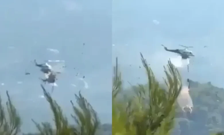 Captan choque de helicópteros en Grecia: dos muertos y dos heridos (Fotos de redes sociales)