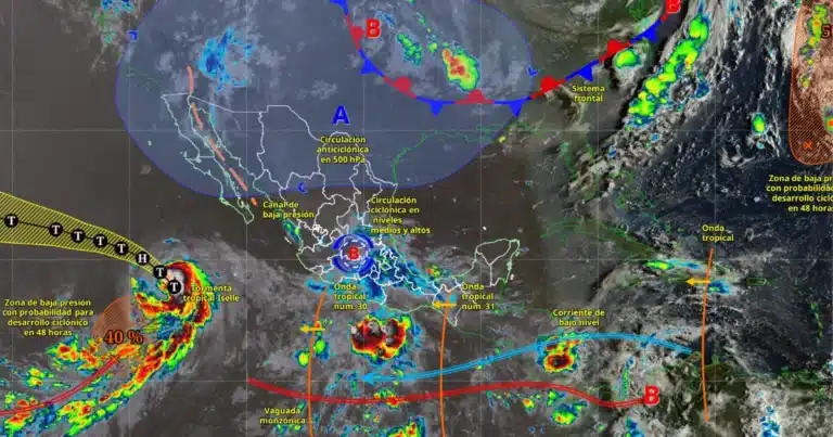 lluvias fuertes, viento y actividad eléctrica afectarán varias regiones de méxico, mientras persiste el calor extremo en el norte del país.