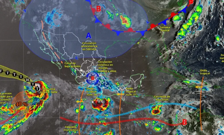 lluvias fuertes, viento y actividad eléctrica afectarán varias regiones de méxico, mientras persiste el calor extremo en el norte del país.