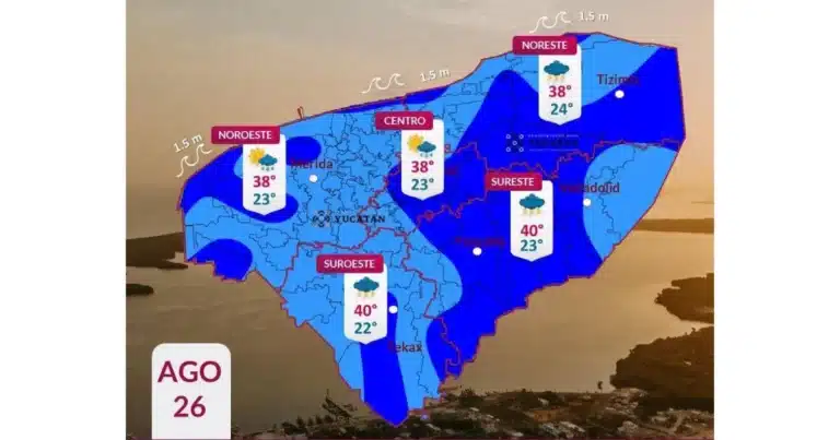 lluvias fuertes y calor extremo marcarán este miércoles en yucatán