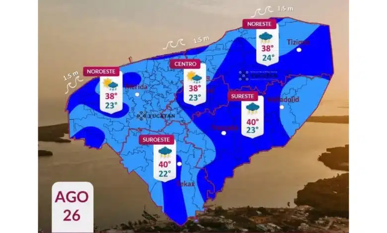 lluvias fuertes y calor extremo marcarán este miércoles en yucatán