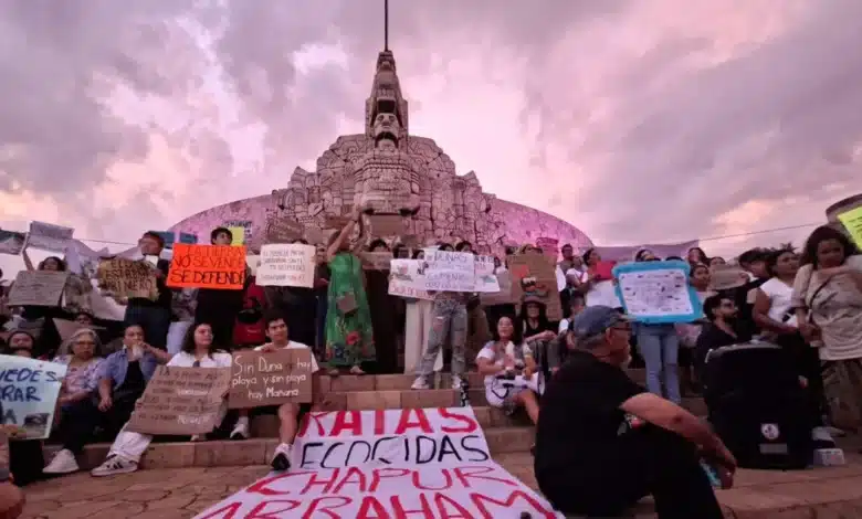 Protestan en Mérida contra proyecto inmobiliario en dunas de Chuburná
