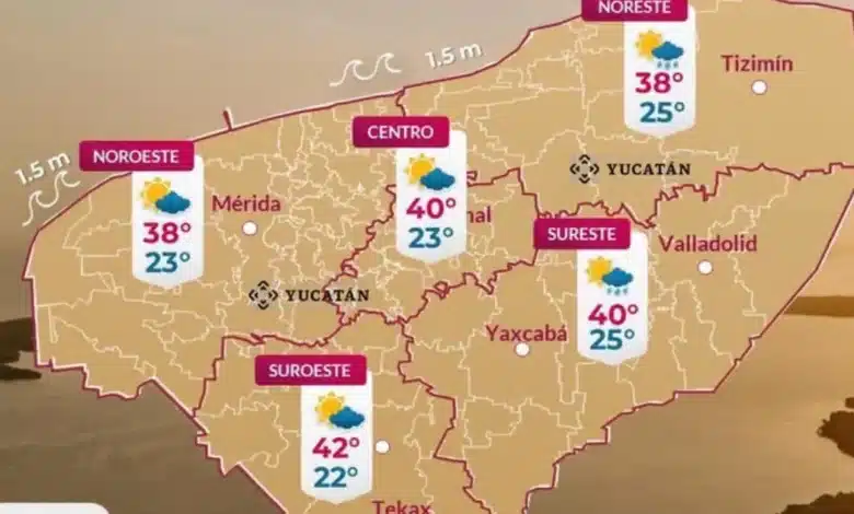 se prevé calor de hasta 42°c y bajo potencial de lluvia este sábado 1 de agosto