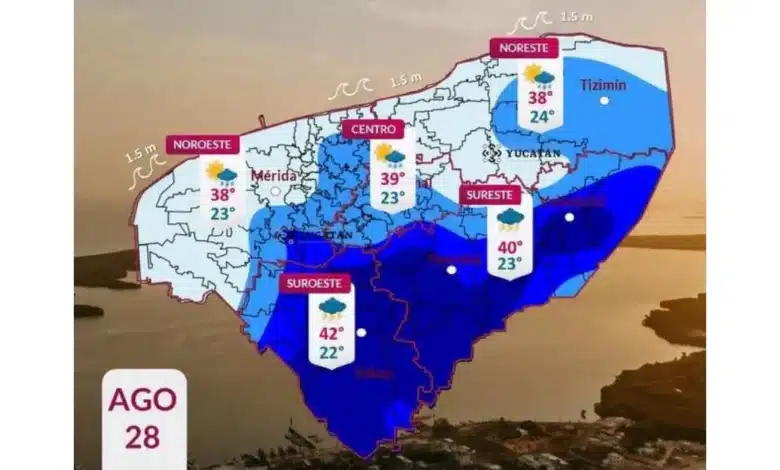 se prevé lluvias y calor extremo de hasta 42°c este viernes