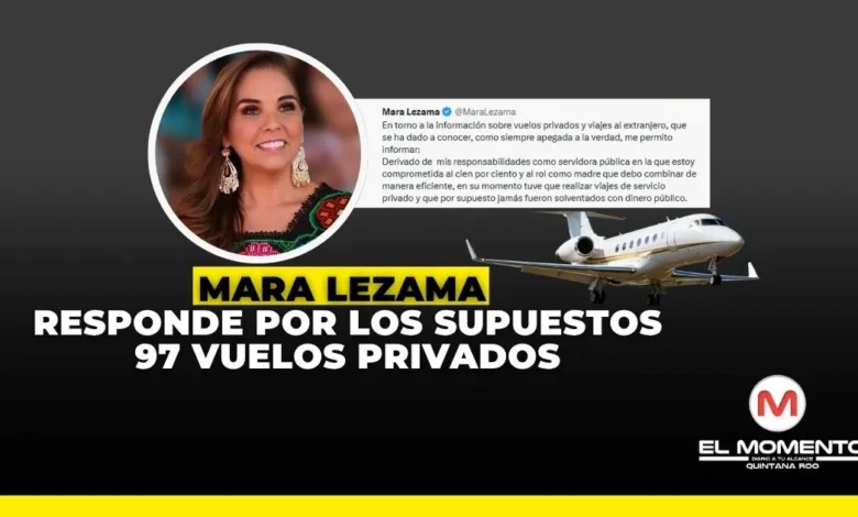 Vuelos privados de Mara Lezama: gobernadora desmiente señalamientos por 97 vuelos con el senador con licencia