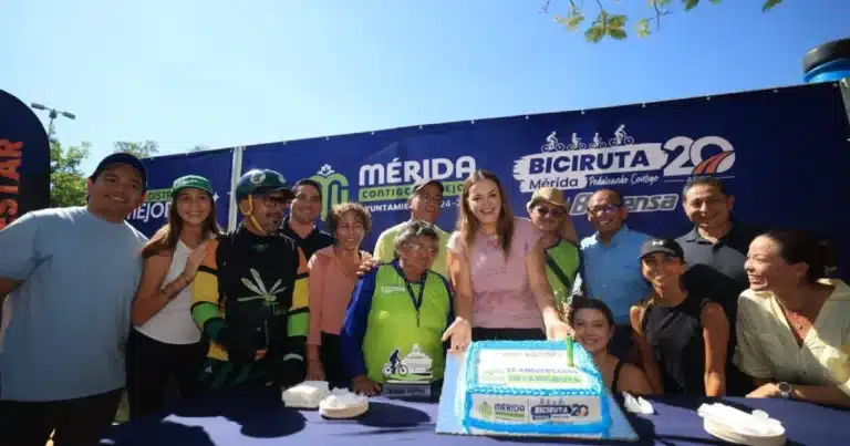 celebran 20 años de la bici ruta de mérida