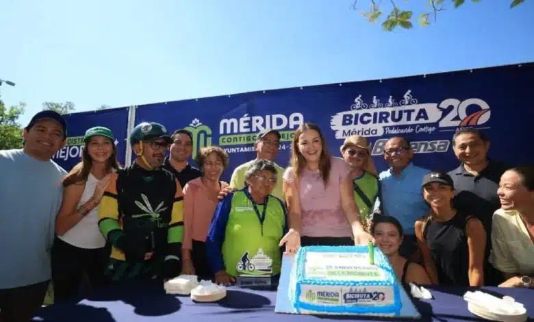 celebran 20 años de la bici ruta de mérida