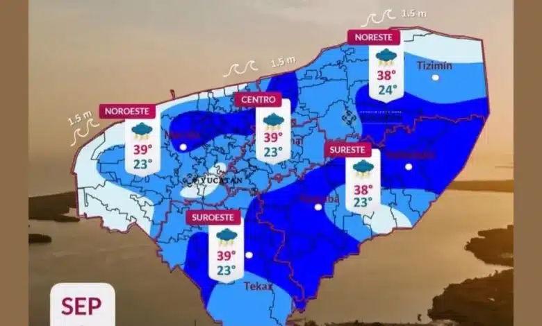 clima en yucatán este domingo 6 de septiembre calor de hasta 34 grados y lluvias