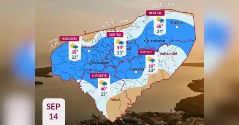 clima hoy en yucatá calor extremo y chubascos dispersos este lunes