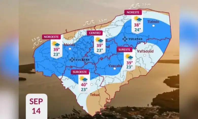 clima hoy en yucatá calor extremo y chubascos dispersos este lunes