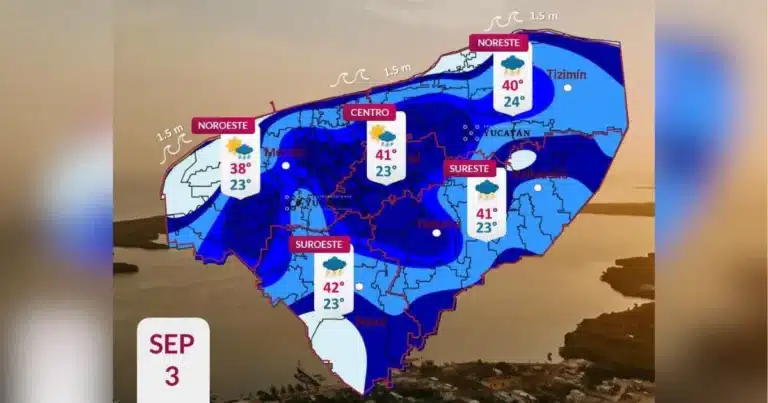 clima hoy en yucatán calor extremo de hasta 42 grados y lluvias fuertes