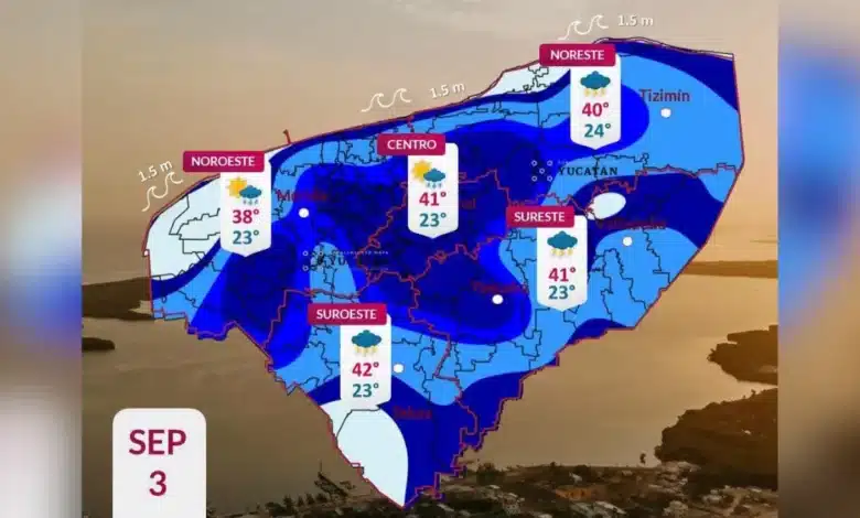 clima hoy en yucatán calor extremo de hasta 42 grados y lluvias fuertes