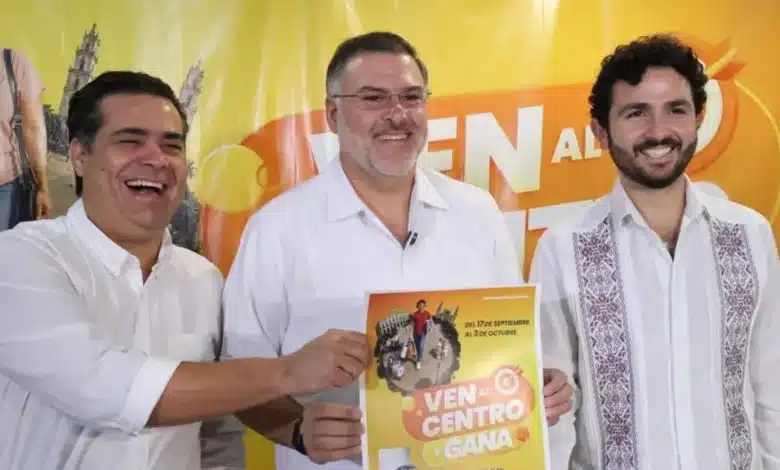 Regresa “Ven al Centro y Gana” para reactivar el comercio en Mérida (Foto de cortesía)